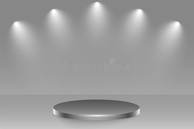 Podium Stage With Spotlight Focus Background Design Stock Vector ...