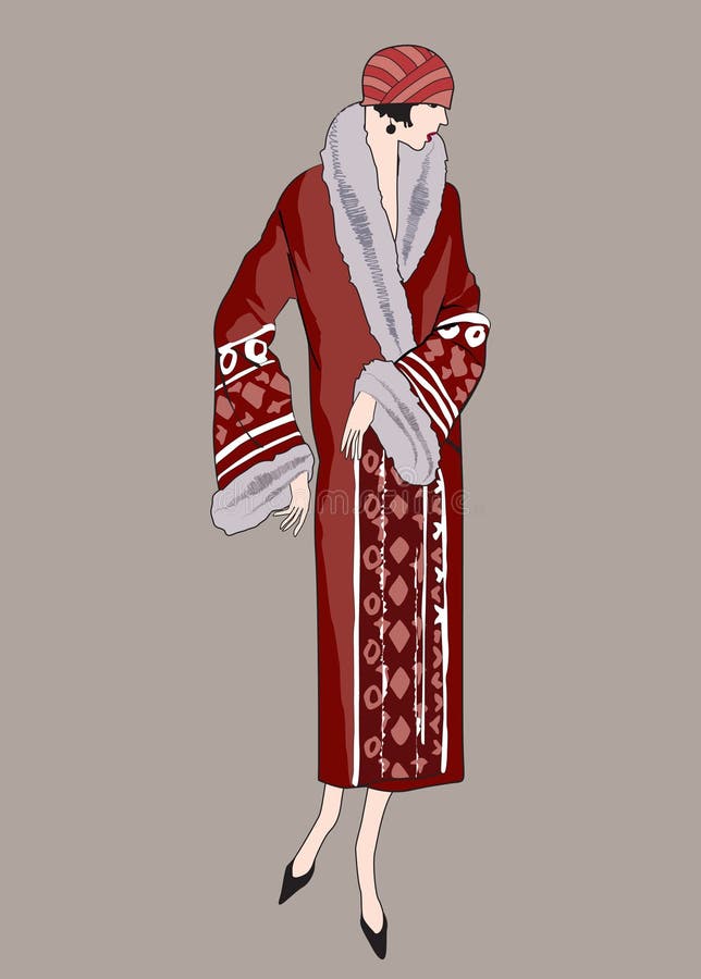 Podlotek dziewczyny (20s styl): Mody retro przyjęcie royalty ilustracja Podlotek dziewczyny (20s styl): Mody retro przyjęcie royalty ilustracja
