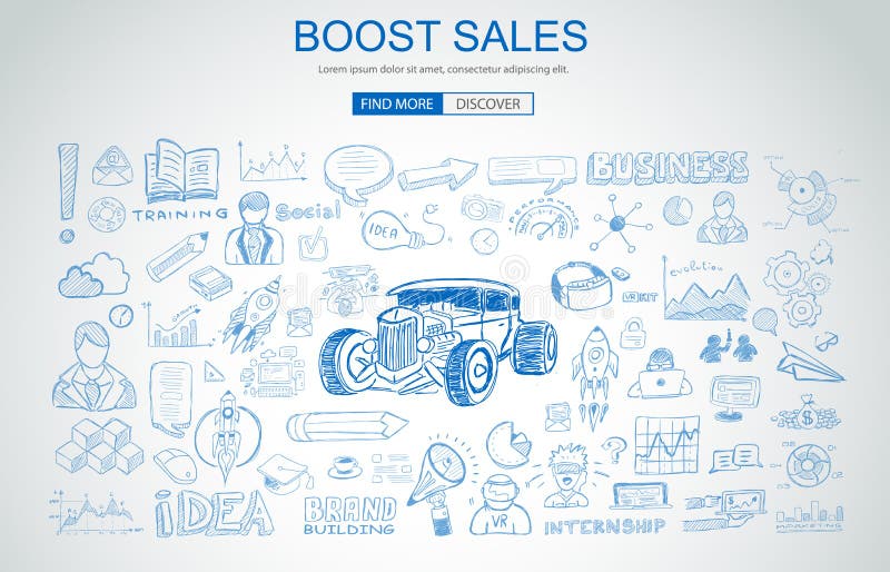 Boost Sales concept with Business Doodle design style: online carts, sales and offers, best timing. Modern style illustration for web banners, brochure and flyers. Boost Sales concept with Business Doodle design style: online carts, sales and offers, best timing. Modern style illustration for web banners, brochure and flyers.