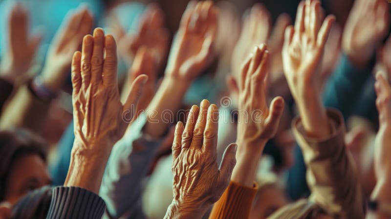 Raising hands , symbolizing collaborative discussions, suggestions, or voting within a council meeting, embodying the principles of democratic cooperation. Raising hands , symbolizing collaborative discussions, suggestions, or voting within a council meeting, embodying the principles of democratic cooperation.