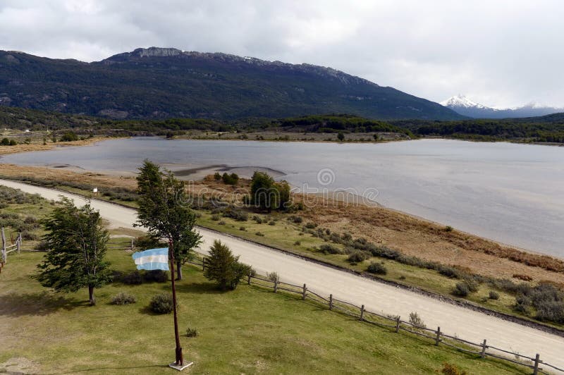 Podpalany Lapataia w parku narodowym Tierra Del Fuego obraz stock Podpalany Lapataia w parku narodowym Tierra Del Fuego obraz stock