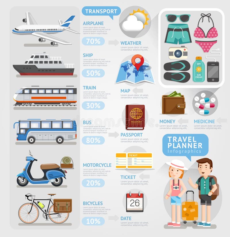 Podróż planisty infographics element royalty ilustracja Podróż planisty infographics element royalty ilustracja