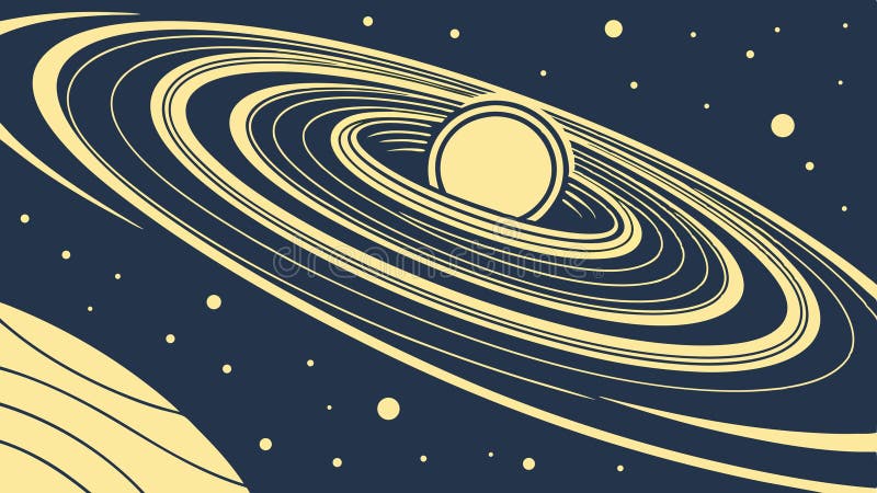 Podróże galaktyczne : Planeta obrączkowana pośród konstrukcji wektora wektora mgławicy spiralnej generatywnej AI ilustracja wektor