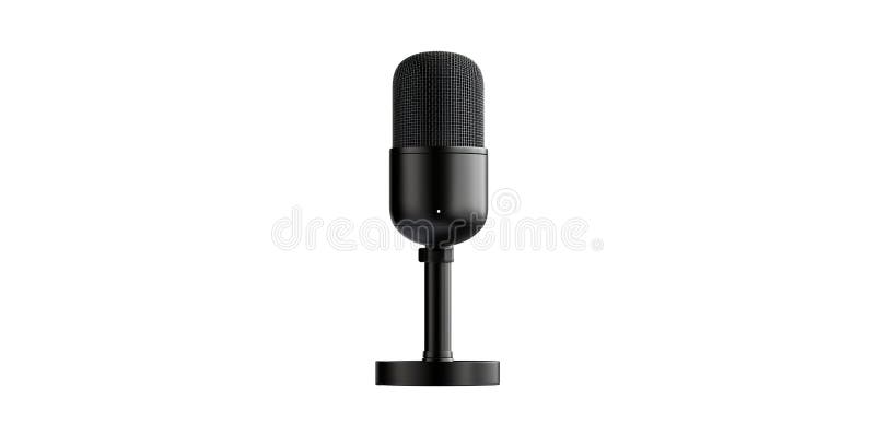 Podstawka mikrofonu Black Studio. Profesjonalne Urządzenia Do Nagrywania Dźwięków Wyizolowane Na Przezroczystym Tle fotografia royalty free