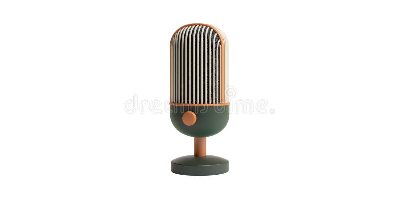 Podstawka mikrofonu RetroStyle. Vintage Audio Equipment For Broadcasting And Recording Wyizolowane Na Przejrzystym Tle zdjęcie royalty free