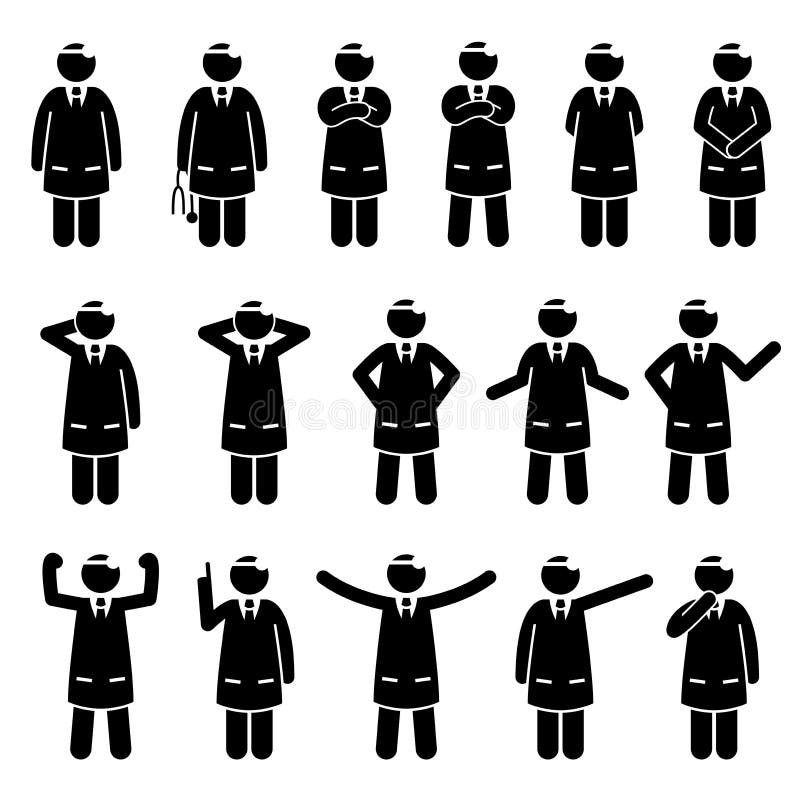 Podstawowe lekarek postury i pozy ilustracja wektor Podstawowe lekarek postury i pozy ilustracja wektor