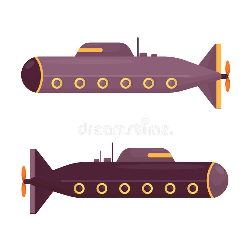Podwodna wektorowa denna pigboat, żołnierz piechoty morskiej żaglówka podwodna lub ilustracja wektor Podwodna wektorowa denna pigboat, żołnierz piechoty morskiej żaglówka podwodna lub ilustracja wektor