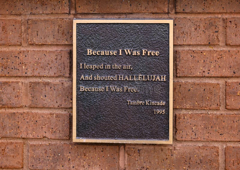 Poem av ett skolbarn i Freeman's Cemetery Memorial i Dallas, Texas royaltyfria bilder