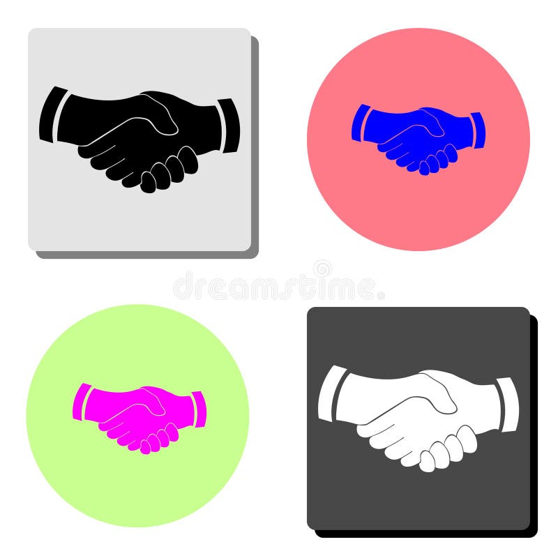 Poignée de main Main de secousse d'affaires, association Icône plate de vecteur illustration stock Poignée de main Main de secousse d'affaires, association Icône plate de vecteur illustration stock