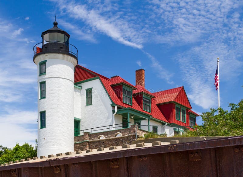 Point Betsie Lighthouse Tower Stock Image Image of guide, michigan