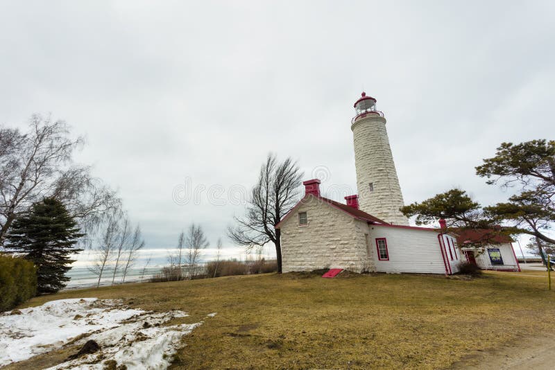 Point Clark Lighthouse stock photo. Image of vintage 96275152