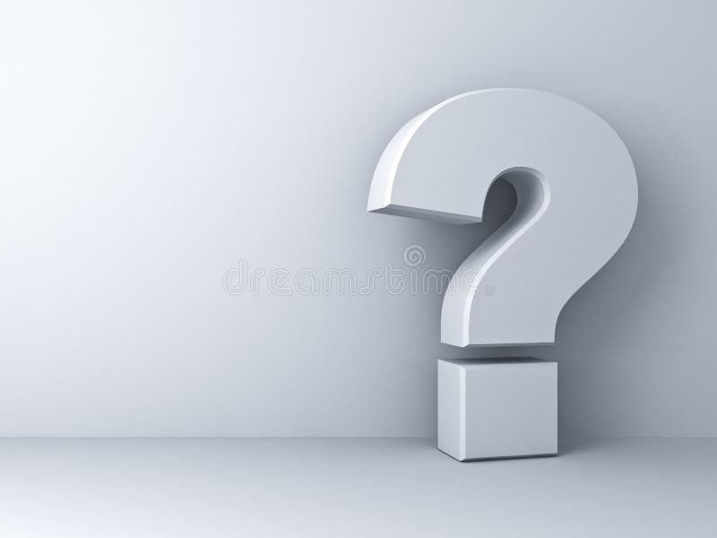 Point d'interrogation blanc illustration stock
