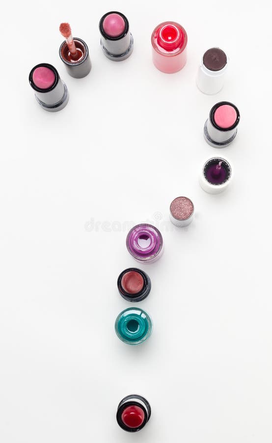 Point d'interrogation de cosmétiques photos stock Point d'interrogation de cosmétiques photos stock