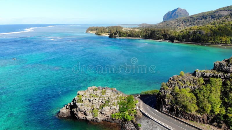 Point de Maconde en Mauritius Island Vue aérienne banque de vidéos