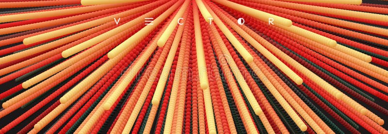 Point explode. Array with dynamic emitted particles. 3d technology style. Abstract background. Vector illustration vector illustration