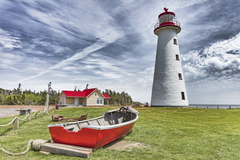 Beacon of Hope Point Prim Lighthouse Editorial Photography Image of fence, trees 253207237