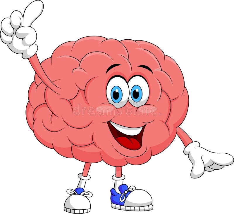 Pointage mignon de personnage de dessin animé de cerveau