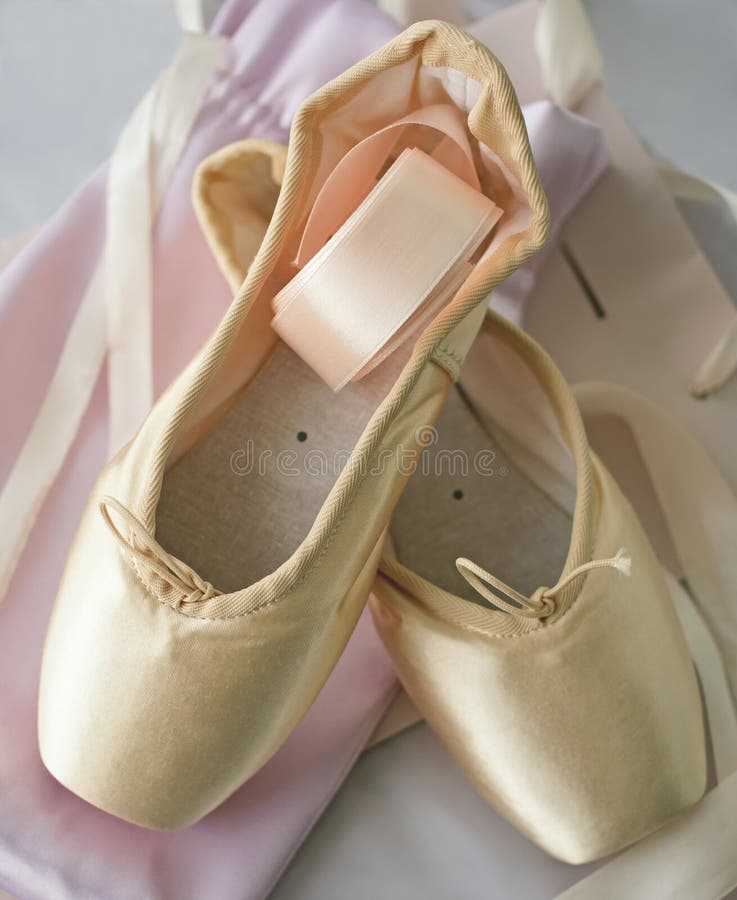 Pointe Ballet Shoes with Ribbons Stock Photo Image of classical