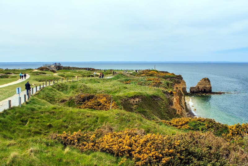 Pointe du Hoc. Battlefield in WW2 during the invasion of Normandy, France.