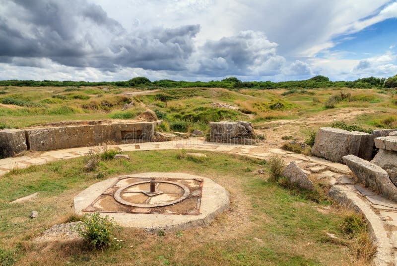 Pointe Du Hoc bunkiery fotografia stock Pointe Du Hoc bunkiery fotografia stock