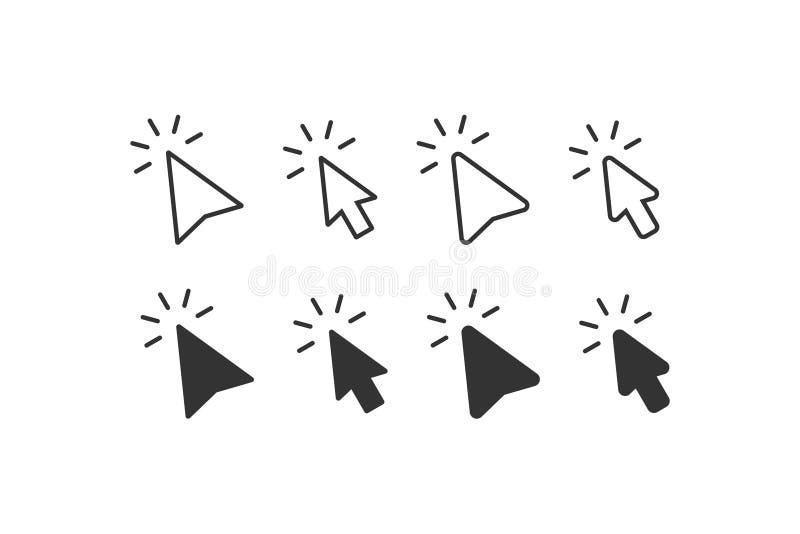 Pointer Arrow Icon Set. Mouse Pointer Vector Stock Vector
