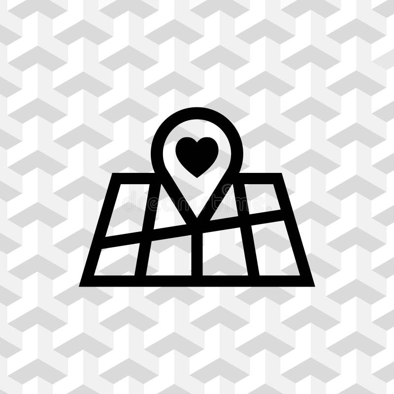 Pointer pin up icon with heart stock vector illustration flat design vector illustration