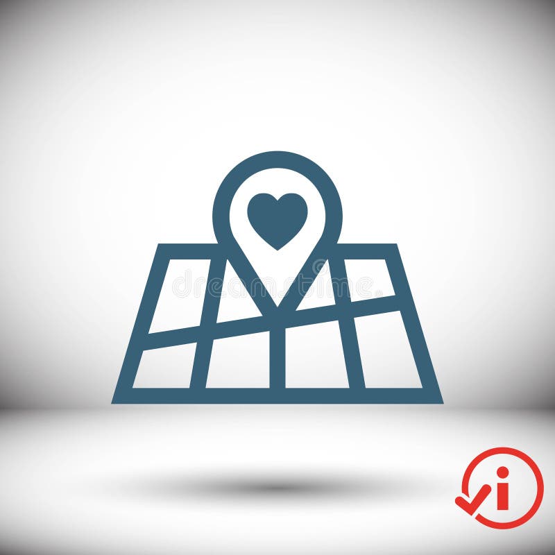 Pointer pin up icon with heart stock vector illustration flat design vector illustration