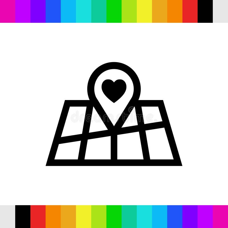Pointer pin up icon with heart stock vector illustration flat design royalty free illustration