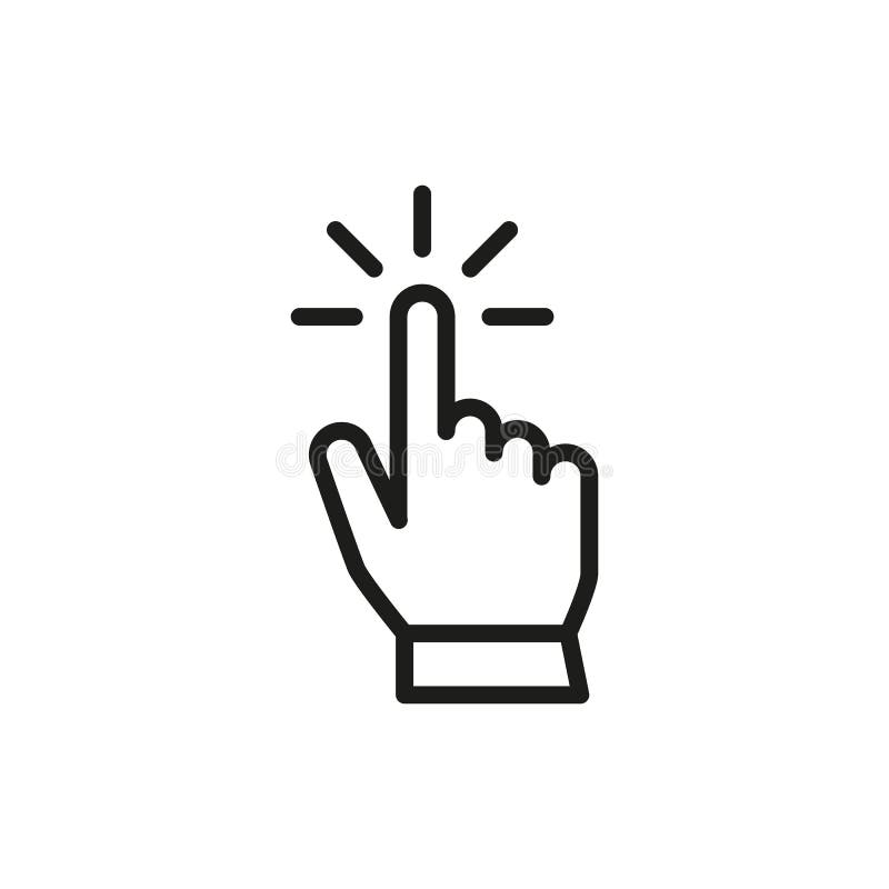 Pointeur De La Main Ou Curseur De La Souris En Cliquant Sur Le Symbole  D'icône Linéaire Illustration Stock - Illustration du doigt, flèche:  164648741