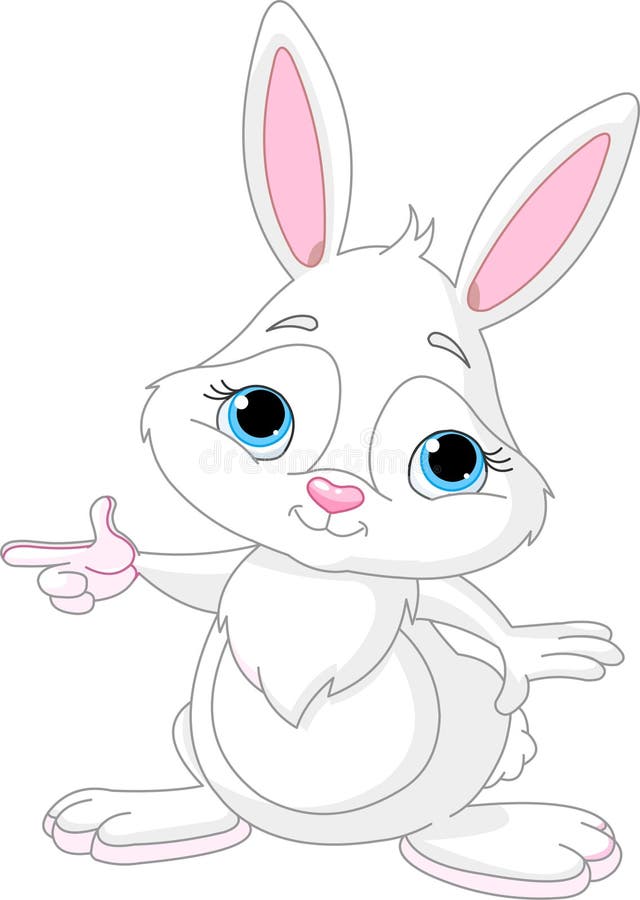 Pointing bunny royalty free illustration
