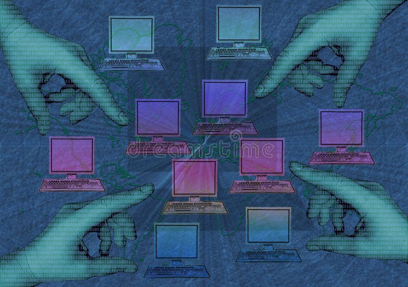 Computers background. Computer parts graphics illustrations