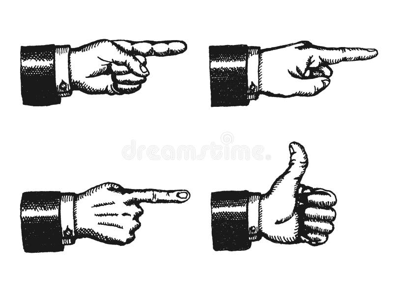 Indicare degetul și degetul mare în sus stock illustration