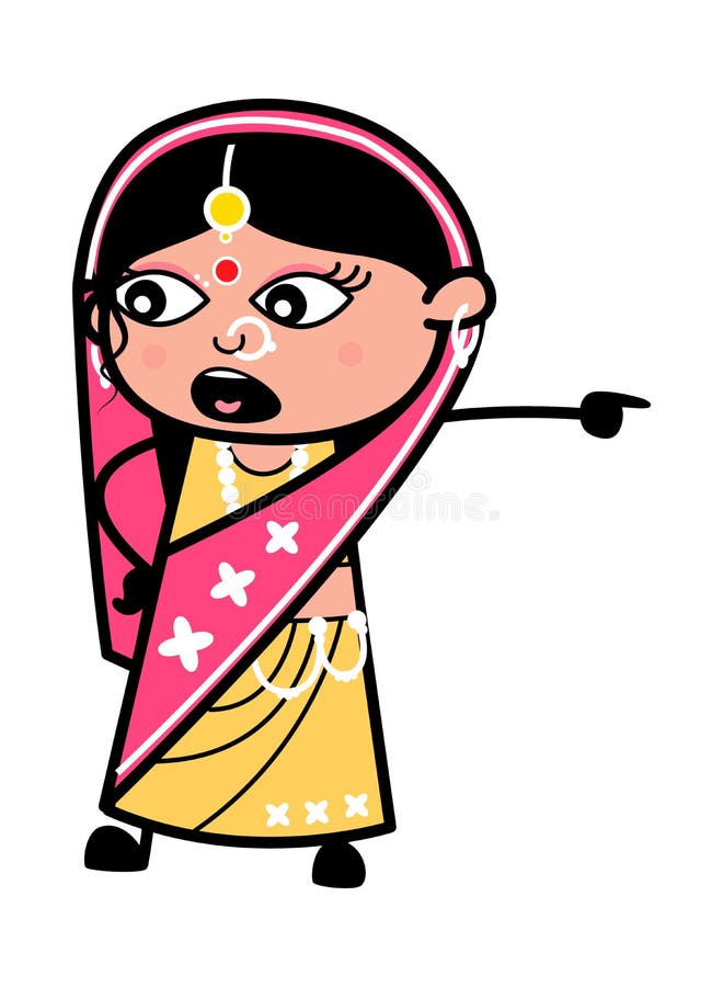 Pointing Indian Woman Cartoon Illustration Stock Illustration - Illustration of yelling, rage: 191440848 Pointing Indian Woman Cartoon Illustration Stock Illustration - Illustration of yelling, rage: 191440848