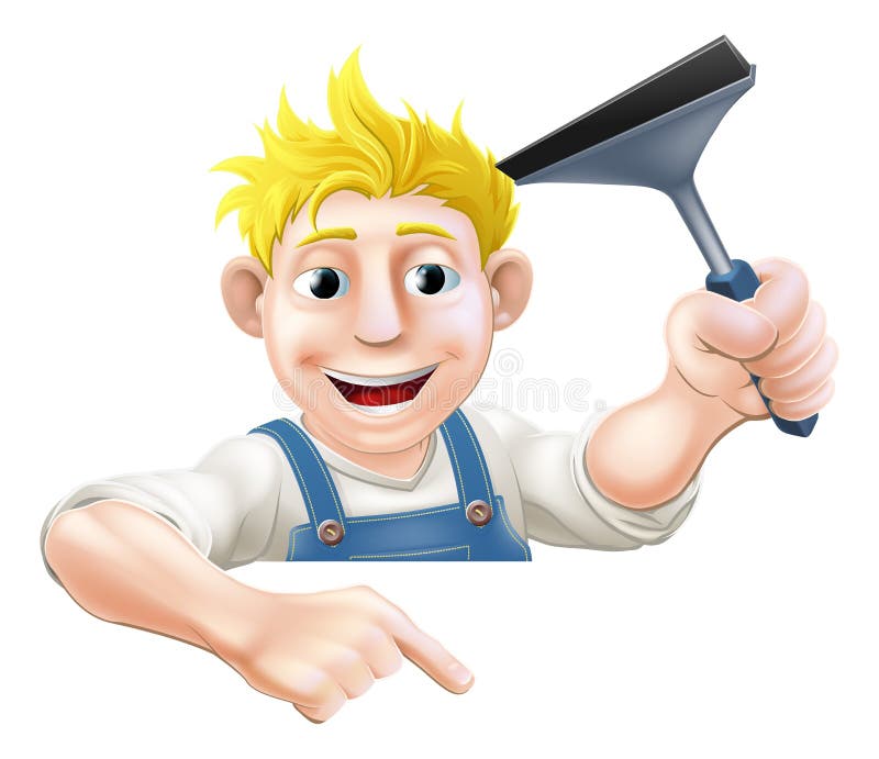 Pointing Squeegee Window Cleaner royalty free illustration