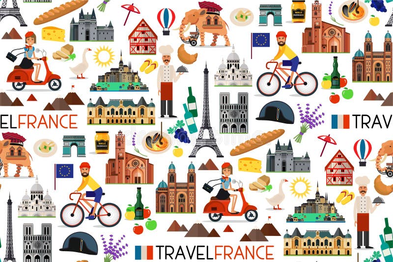 Points de repère de Frances et carte de voyage Illustration de vecteur illustration de vecteur Points de repère de Frances et carte de voyage Illustration de vecteur illustration de vecteur