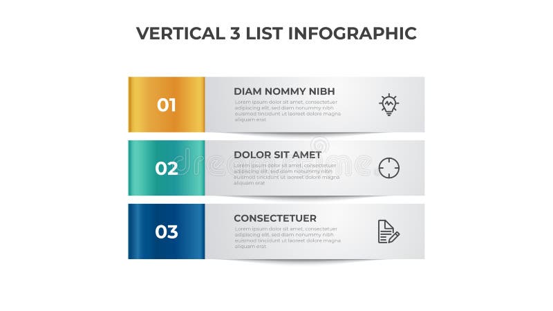 3 points of steps infographic element template vector stock illustration