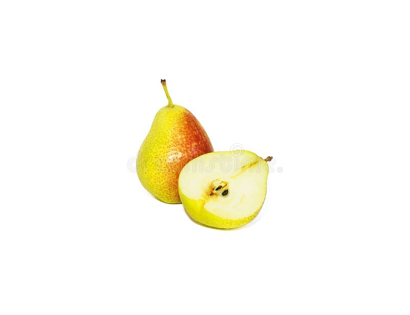 Poire jaune-orange sur le fond blanc d'isolement photographie stock Poire jaune-orange sur le fond blanc d'isolement photographie stock