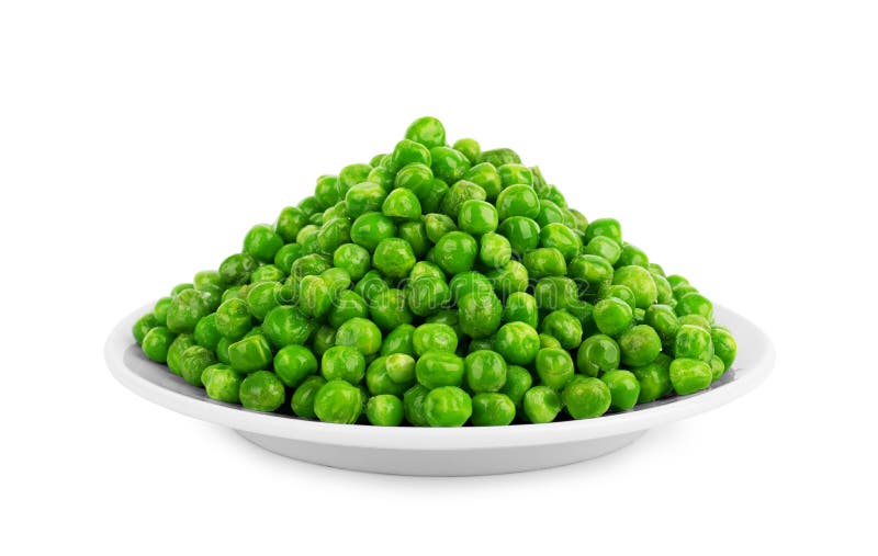 Pois dans un plat blanc sur un fond blanc images libres de droits Pois dans un plat blanc sur un fond blanc images libres de droits