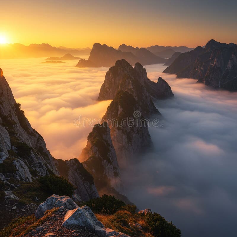 Pois de montagne majestueux illustration libre de droits