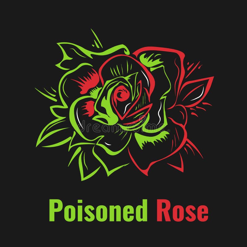 Poisoned Rose. Dangerous One Stock Vector Illustration of black