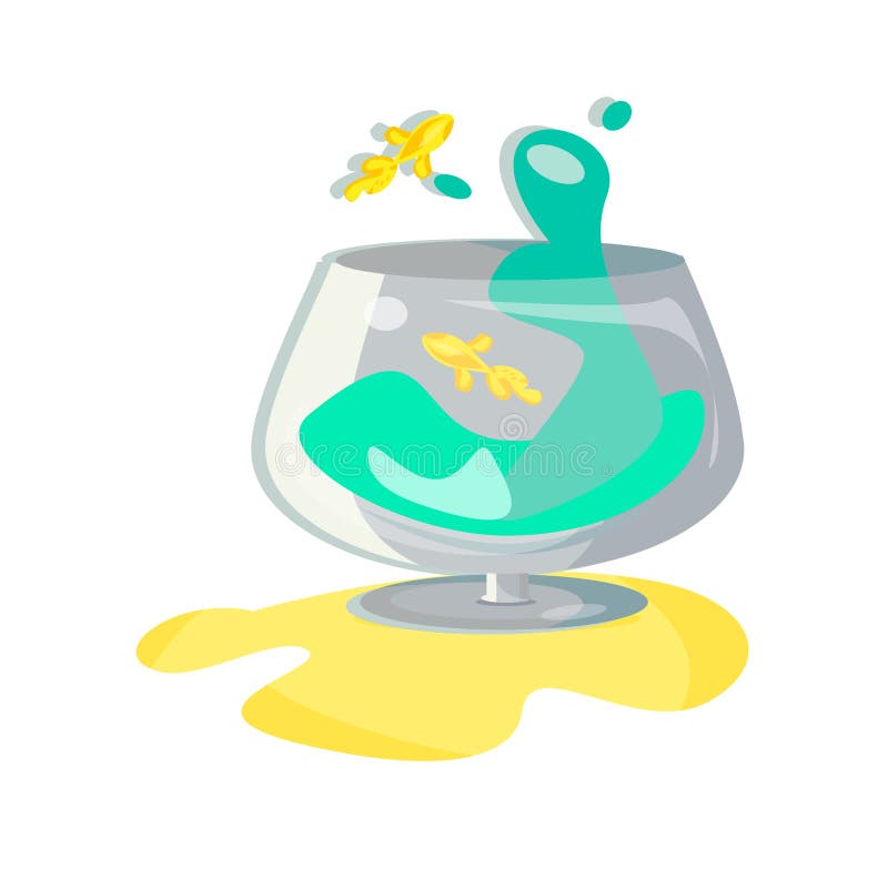 Poisson rouge deux dans un aquarium plat de style illustration de vecteur Poisson rouge deux dans un aquarium plat de style illustration de vecteur
