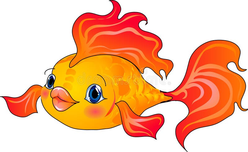 Cartoon gold fish. Vector illustration. Cartoon gold fish. Vector illustration