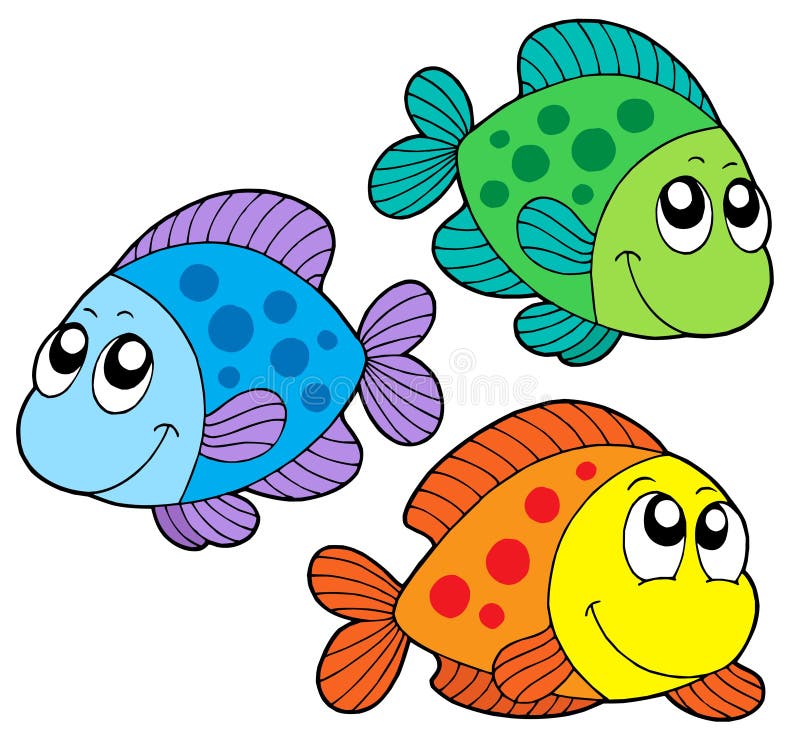 Cute color fishes - vector illustration. Cute color fishes - vector illustration.