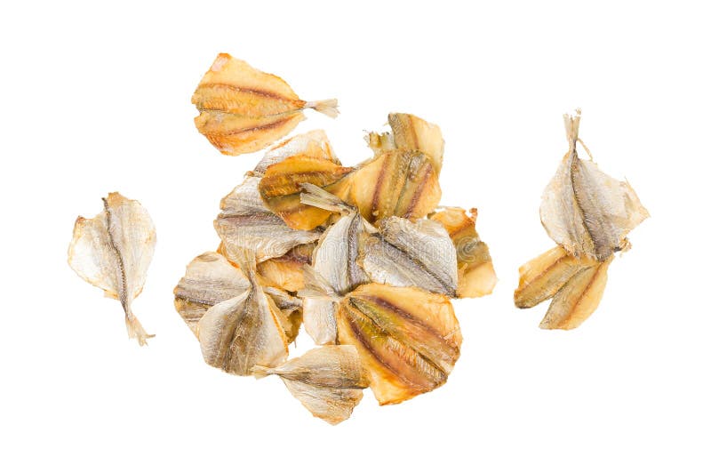 Poissons secs d'isolement sur le blanc image libre de droits Poissons secs d'isolement sur le blanc image libre de droits