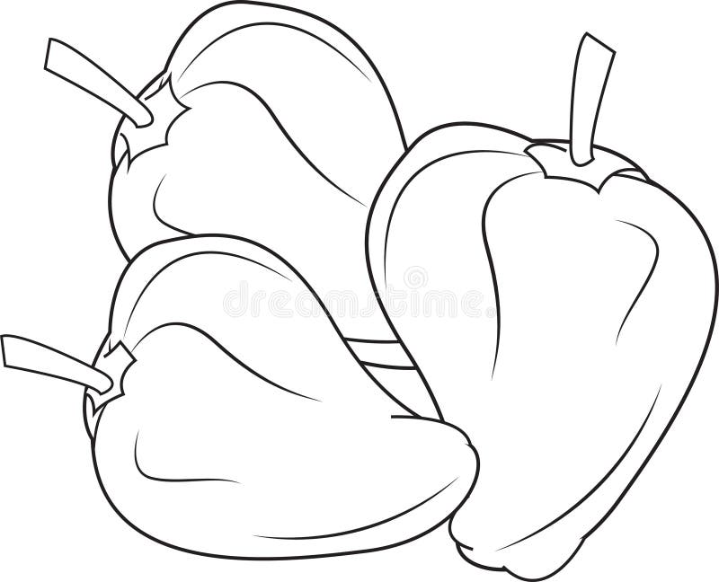 Poivrons, rouge, jaune, orange, verte illustration stock Poivrons, rouge, jaune, orange, verte illustration stock