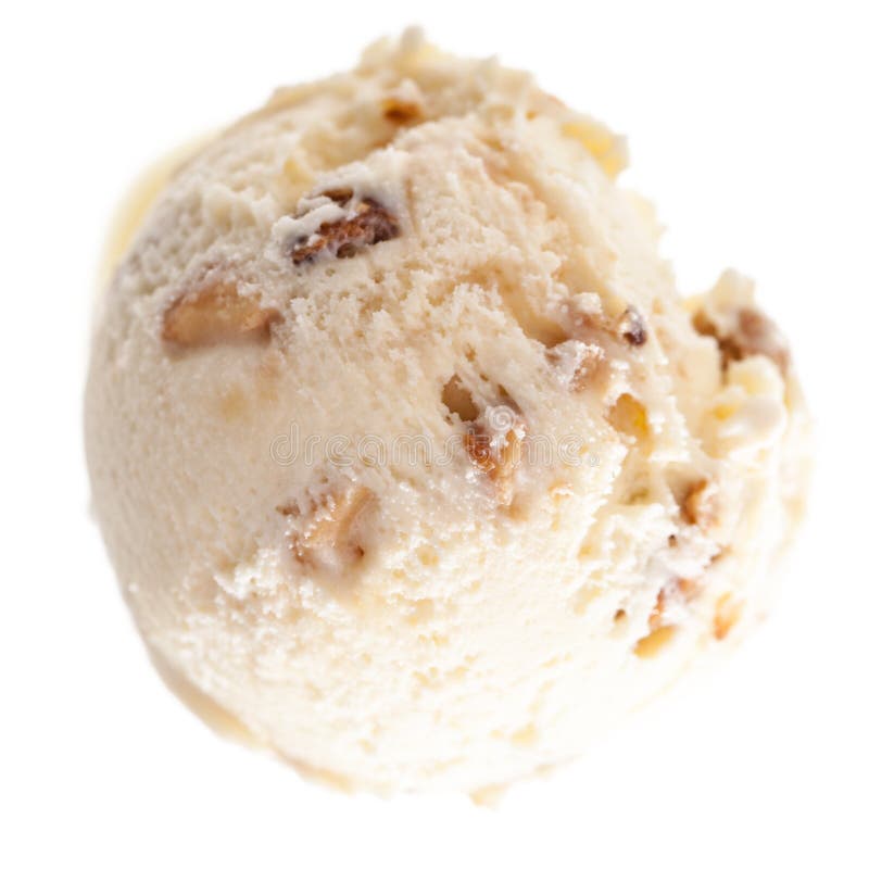 1 pojedyncza miarka odizolowywająca na białym tle Macadamia lody z góry zdjęcia royalty free 1 pojedyncza miarka odizolowywająca na białym tle Macadamia lody z góry zdjęcia royalty free