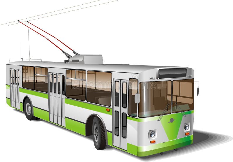 Vector illustration russian city trolleybus ZIU-9 isolated on white with clipping path. Include Corel Draw v10 format. Vector illustration russian city trolleybus ZIU-9 isolated on white with clipping path. Include Corel Draw v10 format.