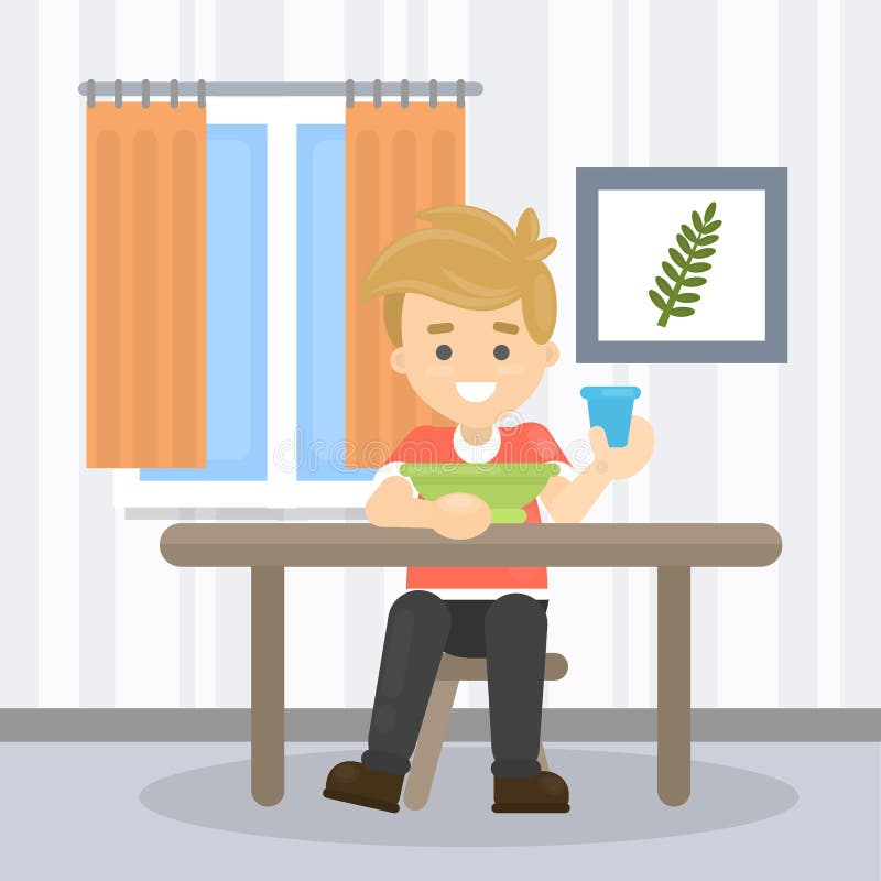 Pojke hemma royaltyfri illustrationer Pojke hemma royaltyfri illustrationer