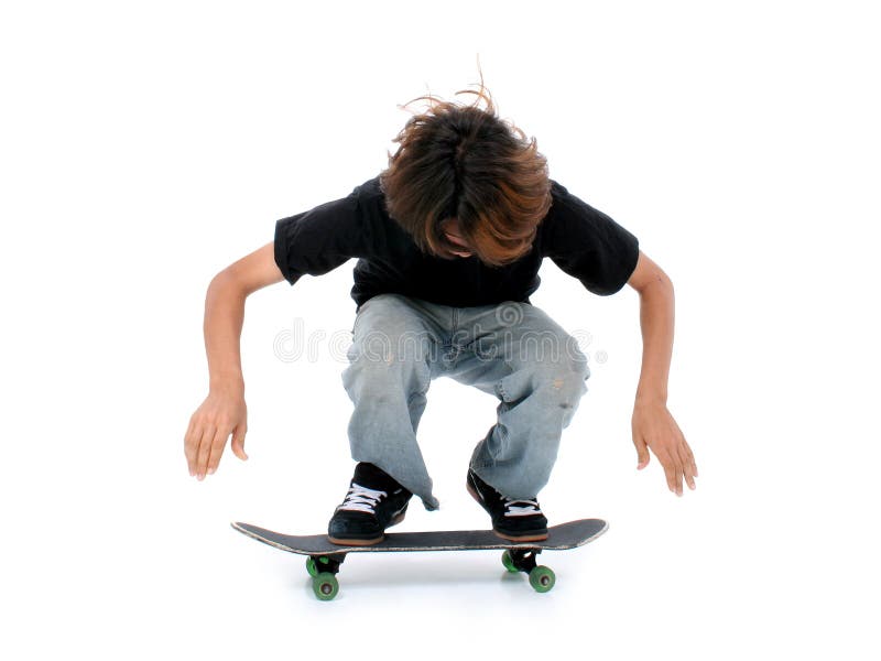 Pojke över teen white för skateboard