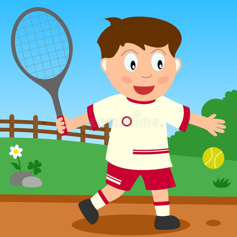 pojkeparktennis vektor illustrationer pojkeparktennis vektor illustrationer